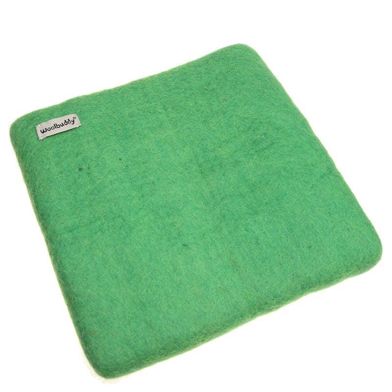 Woolbuddy Needle Felting Pad â€“ Green Wool Mat 10x10x1.5" â€“ Foam Alternative Base for 3D, Wet, & Dry Felting Crafts - Image 1